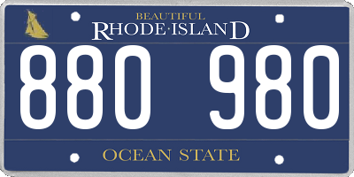 RI license plate 880980