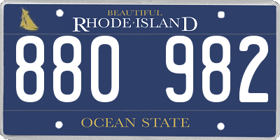 RI license plate 880982