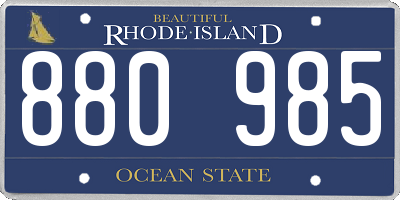 RI license plate 880985