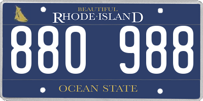 RI license plate 880988