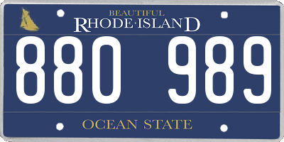 RI license plate 880989
