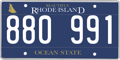 RI license plate 880991