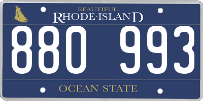 RI license plate 880993