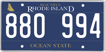 RI license plate 880994