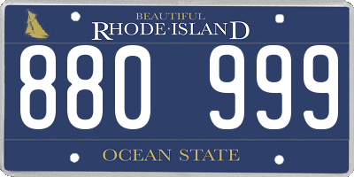 RI license plate 880999