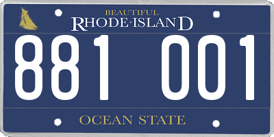 RI license plate 881001