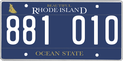 RI license plate 881010