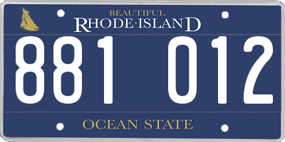 RI license plate 881012