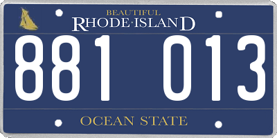 RI license plate 881013