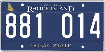 RI license plate 881014