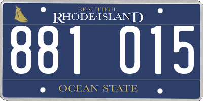 RI license plate 881015