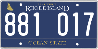 RI license plate 881017