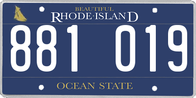RI license plate 881019