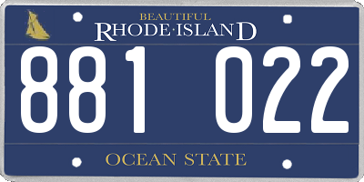 RI license plate 881022