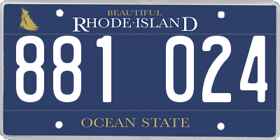 RI license plate 881024