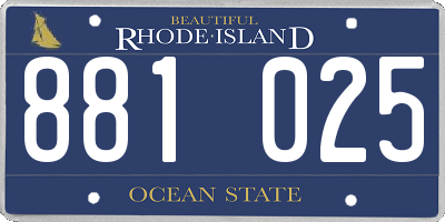 RI license plate 881025