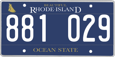 RI license plate 881029