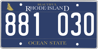 RI license plate 881030