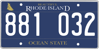 RI license plate 881032