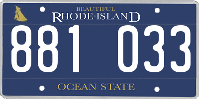 RI license plate 881033