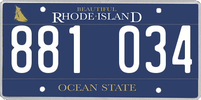 RI license plate 881034