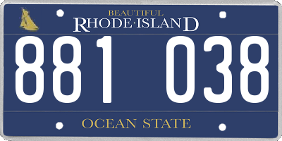 RI license plate 881038