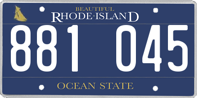 RI license plate 881045