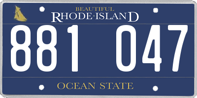 RI license plate 881047