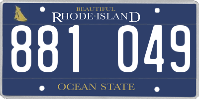 RI license plate 881049