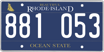 RI license plate 881053