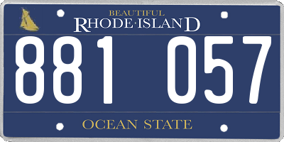 RI license plate 881057