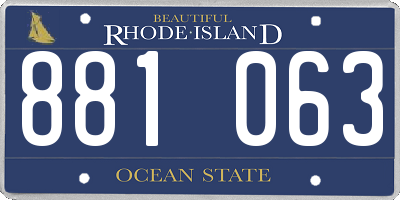 RI license plate 881063