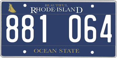 RI license plate 881064