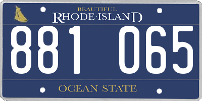 RI license plate 881065
