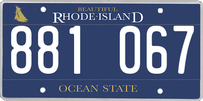 RI license plate 881067