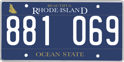 RI license plate 881069