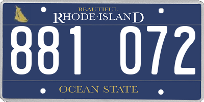 RI license plate 881072