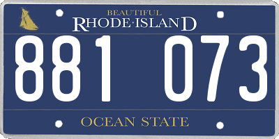 RI license plate 881073