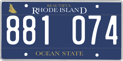 RI license plate 881074
