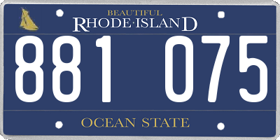 RI license plate 881075