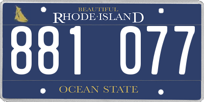 RI license plate 881077