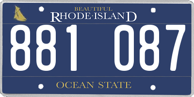 RI license plate 881087