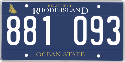 RI license plate 881093