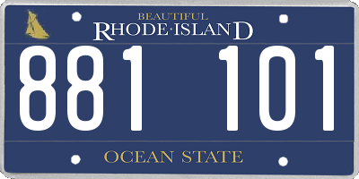 RI license plate 881101