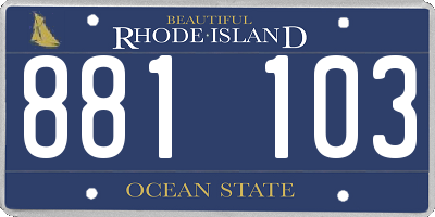 RI license plate 881103