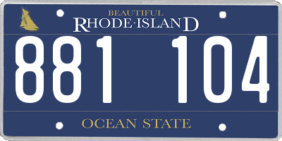 RI license plate 881104