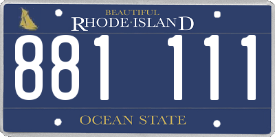 RI license plate 881111