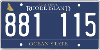 RI license plate 881115