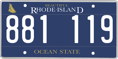 RI license plate 881119