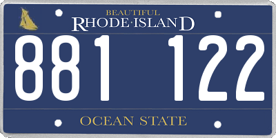RI license plate 881122